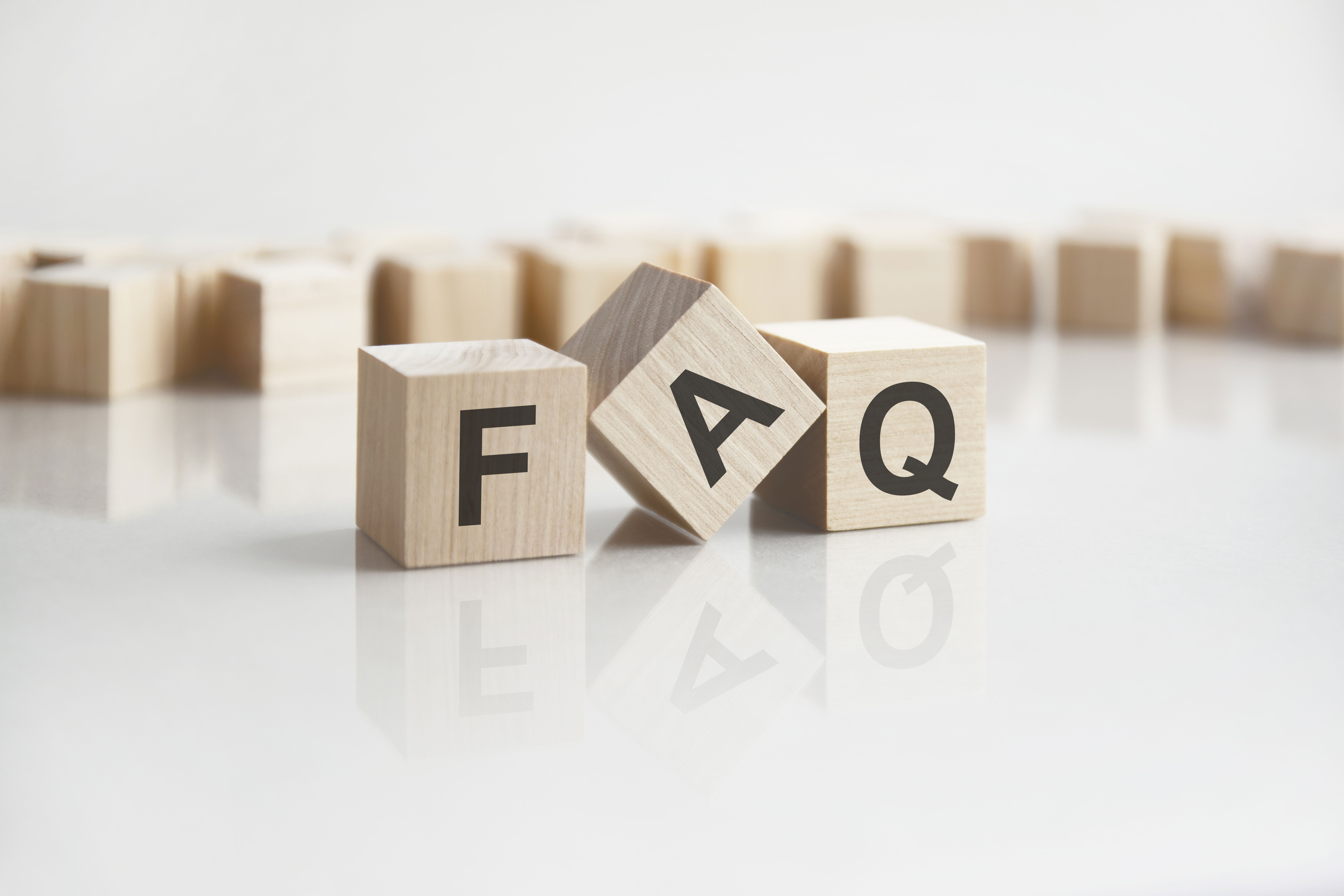 FAQ in wooden blocks
