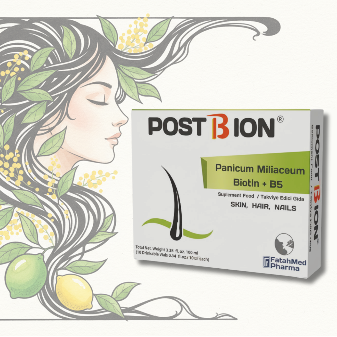 postbion® – saç dökülmesine karşı biotin + panicum miliaceum formülü | fatahmed