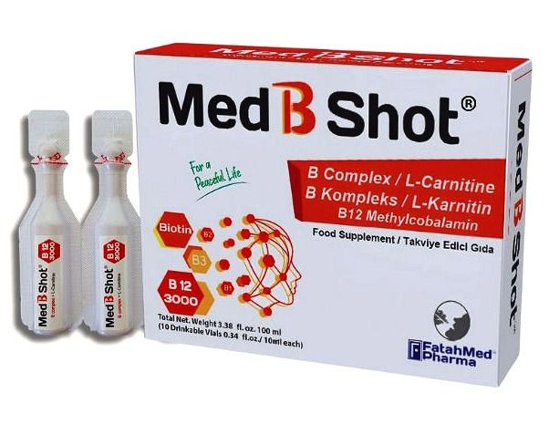 Med B Shot® – B Kompleksi + B12 (Metilkobalamin) + L-Karnitin