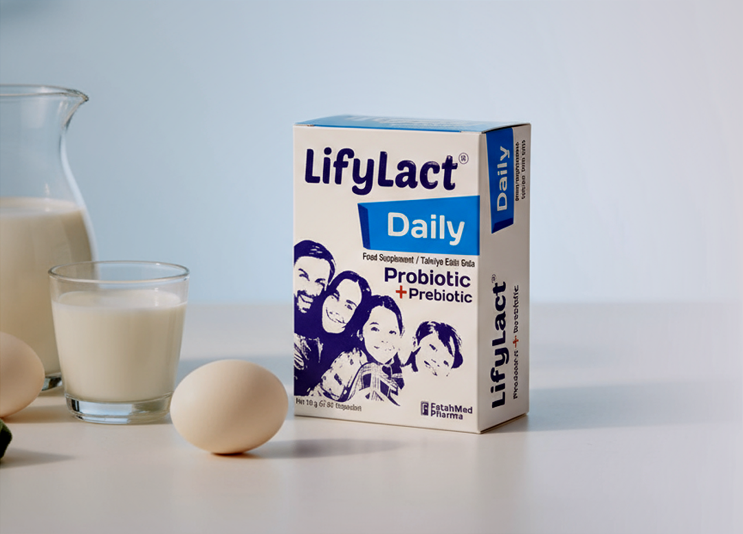 LifyLact Daily kutusu – probiyotik ve prebiyotik içeren takviye edici gıda