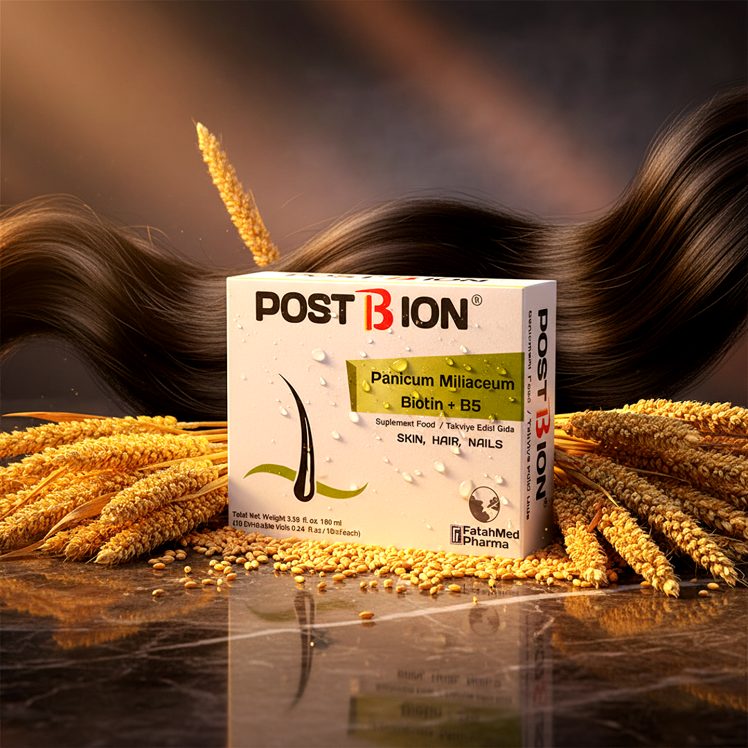 POSTBİON Biotin B5 Darı Tohumu Yağı Saç Güçlendirici Supplement | Hair Growth Skin Nails | Fatahmed