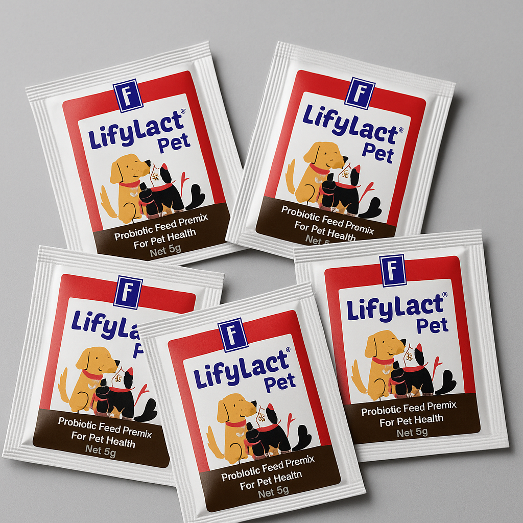 LifyLact Pet Probiotic and Prebiotic Feed Premix for Cats and Dogs - 5g Sachet