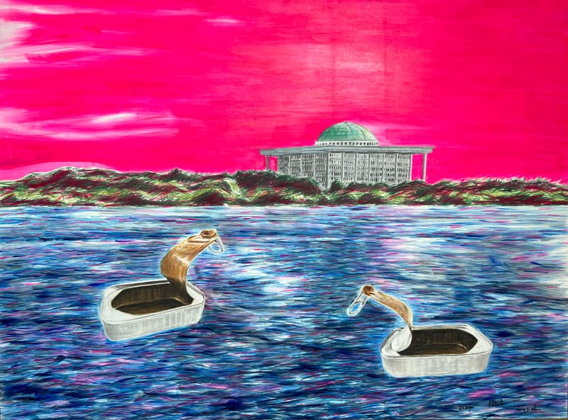 원치용_잘 뜨는 빈 캔깡통_130.5x97x3_2024 ChiYongWON_empty cans that float well_130.5x97x3_2024