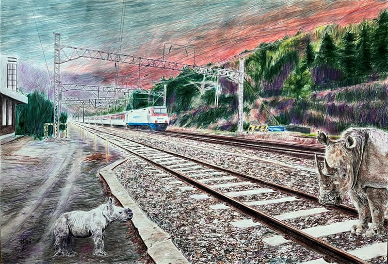 원치용_철길_130.5x89.5x3_2022 ChiYongWON_railroad_130.5x89.5x3_2022