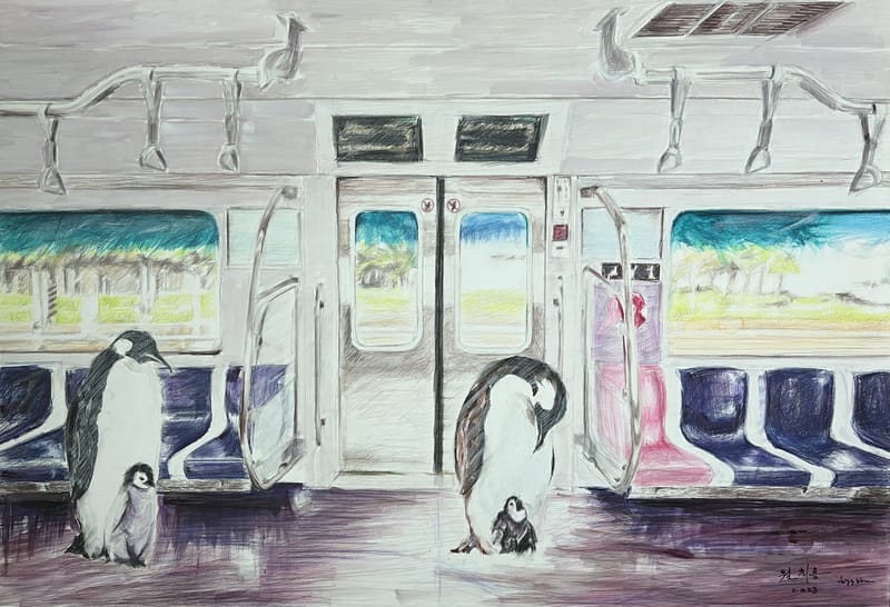 원치용_종착역으로 여행_130.5x89.5x3_2024 ChiYongWON_travel to the final station_130.5x89.5x3_2024