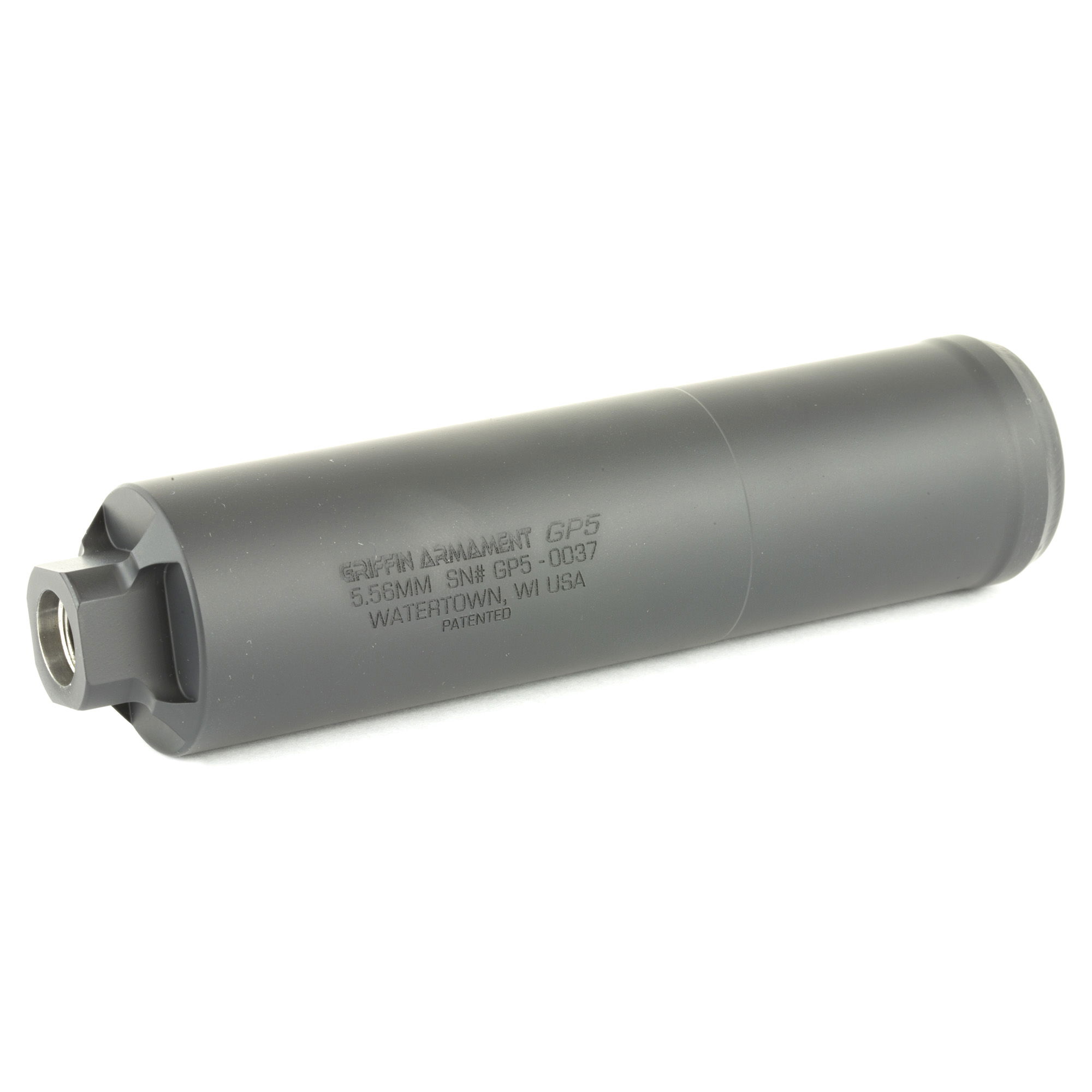 Cash price. $495. Griffin Armament, GP5 (General Purpose), Suppressor, 6.25", 556NATO, 17-4PH Stainless Steel, Black Finish, 12.9oz, Direct Thread