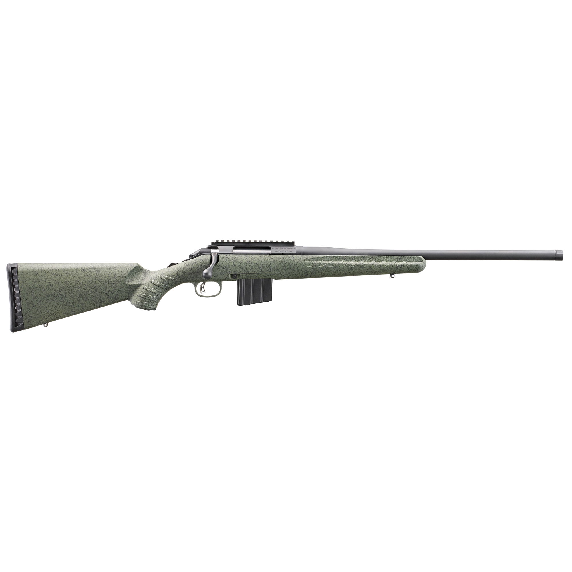 $395.95 cash price. Glenfield, Model A, Bolt Action Rifle, 350 Legend, 20" Barrel, 1:16 Twist, Threaded 1/2X28, Matte Finish, Black, Synthetic Moss Green Splatter Stock, 5 Rounds, 1 Magazine