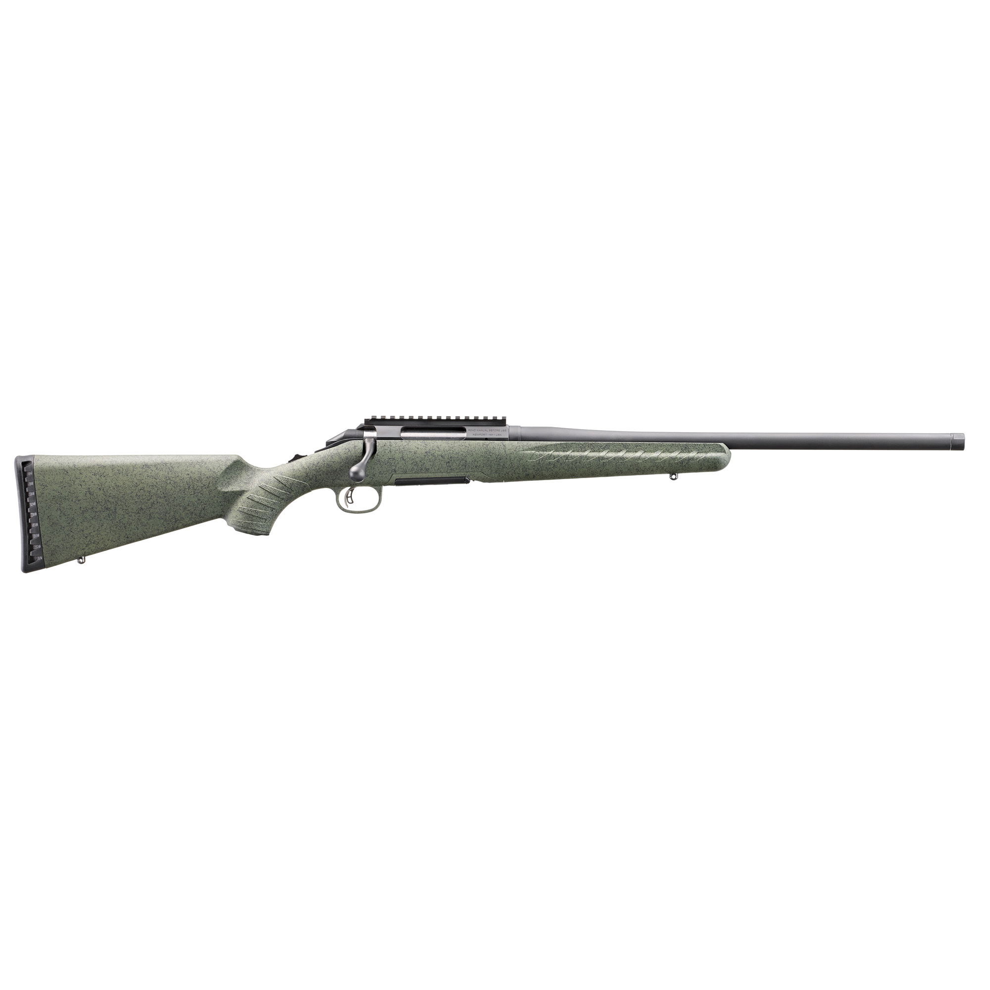$395.95 cash price. Glenfield, Model A, Bolt Action Rifle, 243 Winchester, 20" Barrel, 1:9 Twist, Threaded 5/8X24, Matte Finish, Black, Synthetic Moss Green Splatter Stock, 4 Rounds, 1 Magazine
