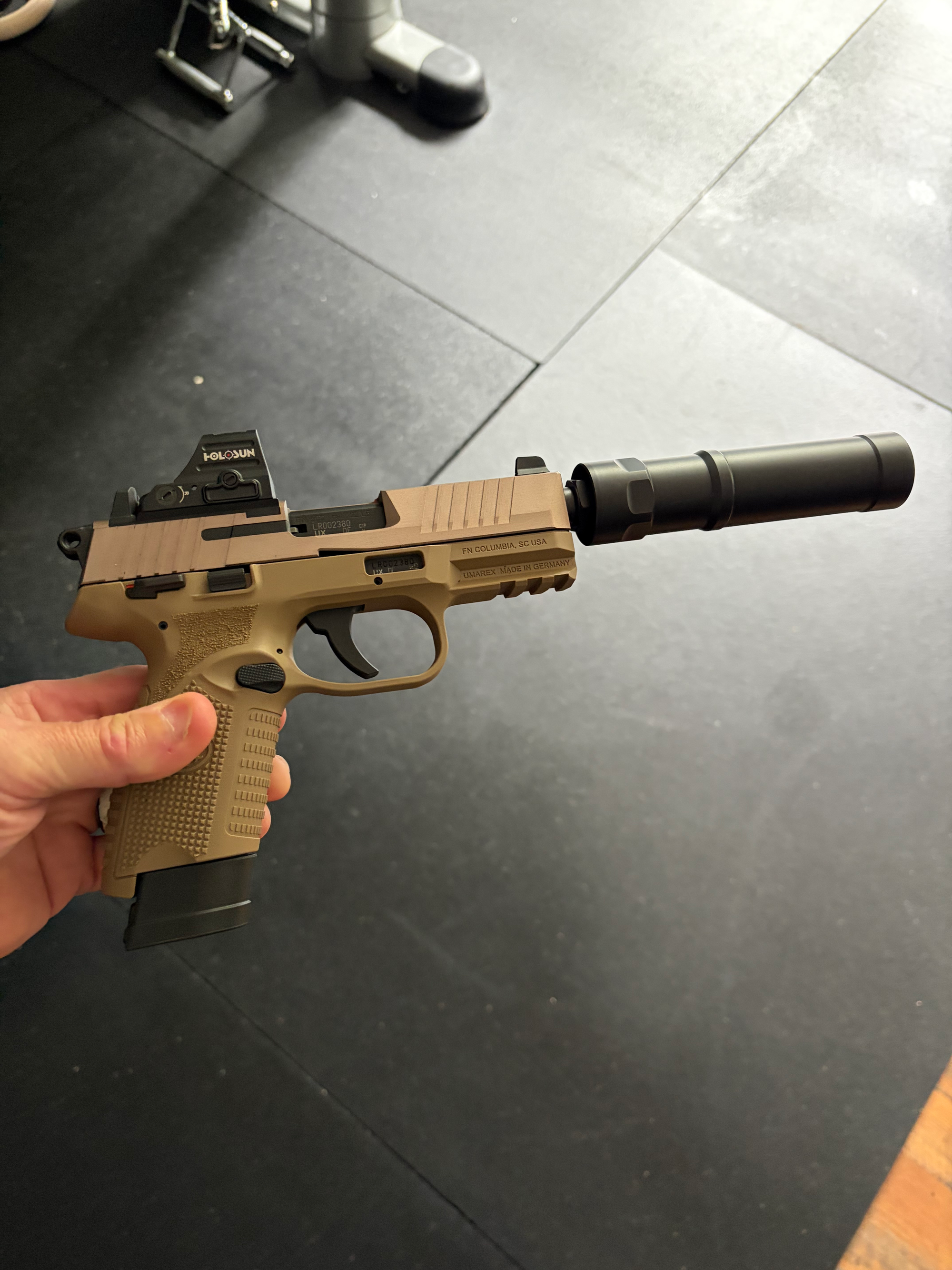 $700.00 cash price. FN502 with can. NFA rules apply. One stamp.