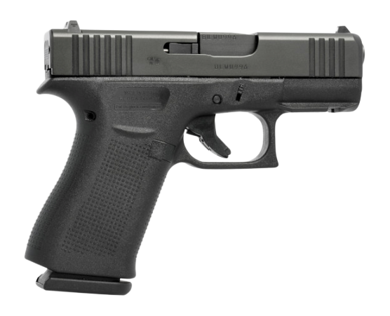 $448.00 cash price. Glock G43X 9mm Luger 15+1 3.41" Black GMB Barrel, Black Steel Serrated Slide, Black Polymer Frame w/Accessory Rail, Ambidextrous