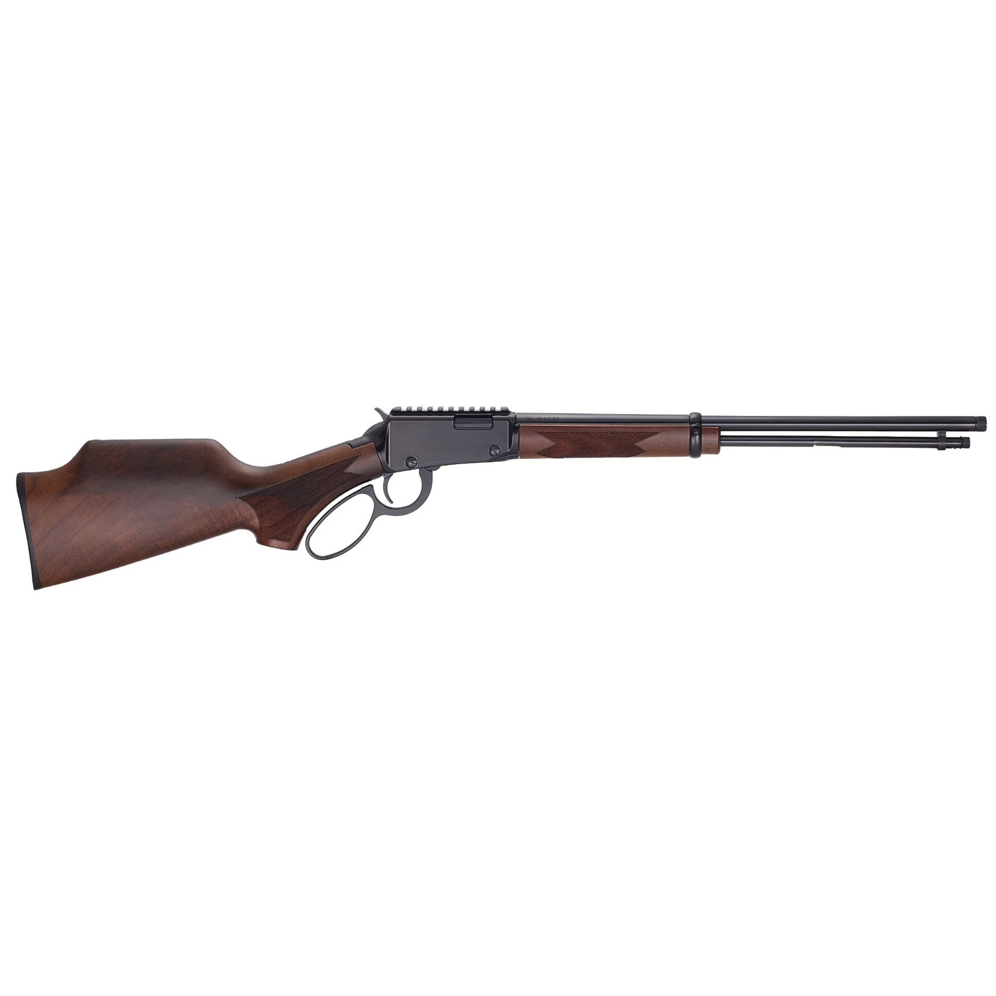 $635.00 cash price. Henry Repeating Arms, H1 Sporter Carbine, Lever Action Rifle, 22LR, 16.5" Threaded Barrel, 1/2X28 Thread Pitch, Round Blued Steel, American Walnut Monte Carlo Stock, Integrated Picatinny Rail, 13 Rounds