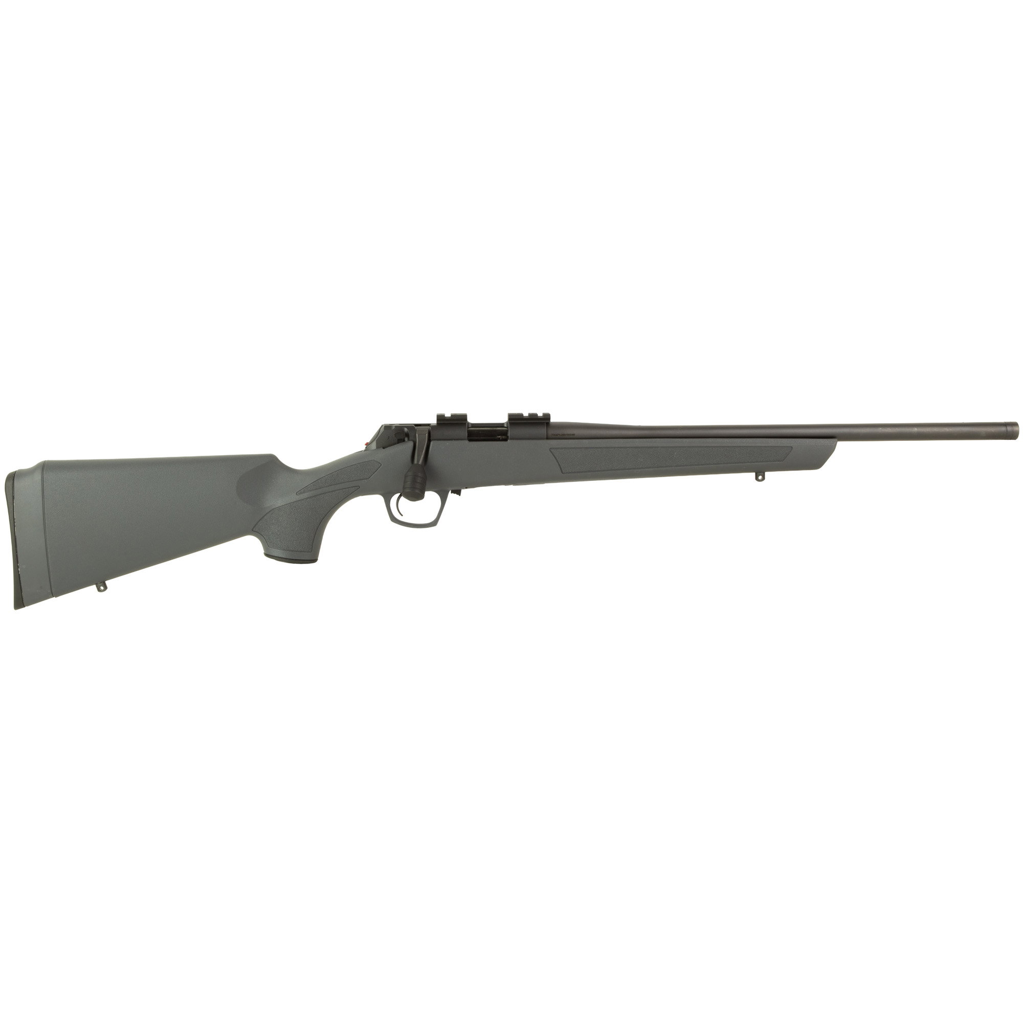 $349.00 cash price. CVA, Cascade Rimfire, Bolt Action Rifle, 22LR, 18" Threaded Barrel, 1/2x28 Thread Pitch, Matte Finish, Black, Gray Synthetic Stock, 10 Rounds