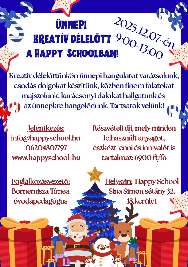 Duplázunk! Karácsonyra hangoló kalandos kreatív délelőtt 2025.12.07-én 9.00-13.00