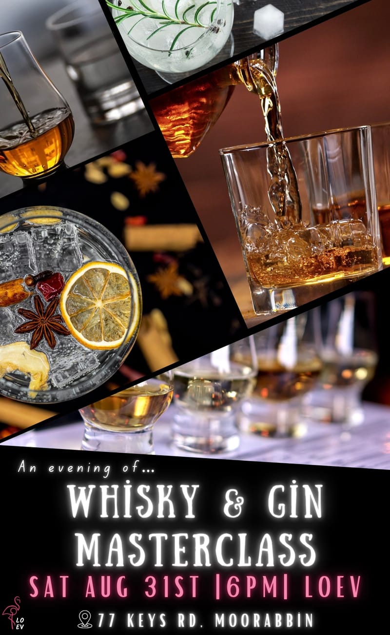 Whisky & Gin Masterclass- Aug 31st