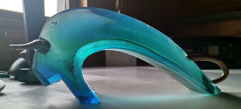 TAUREAU PATE DE VERRE CORNE BRONZE