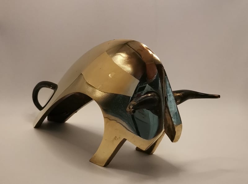 TAUREAU BRONZE POLI 30CM env