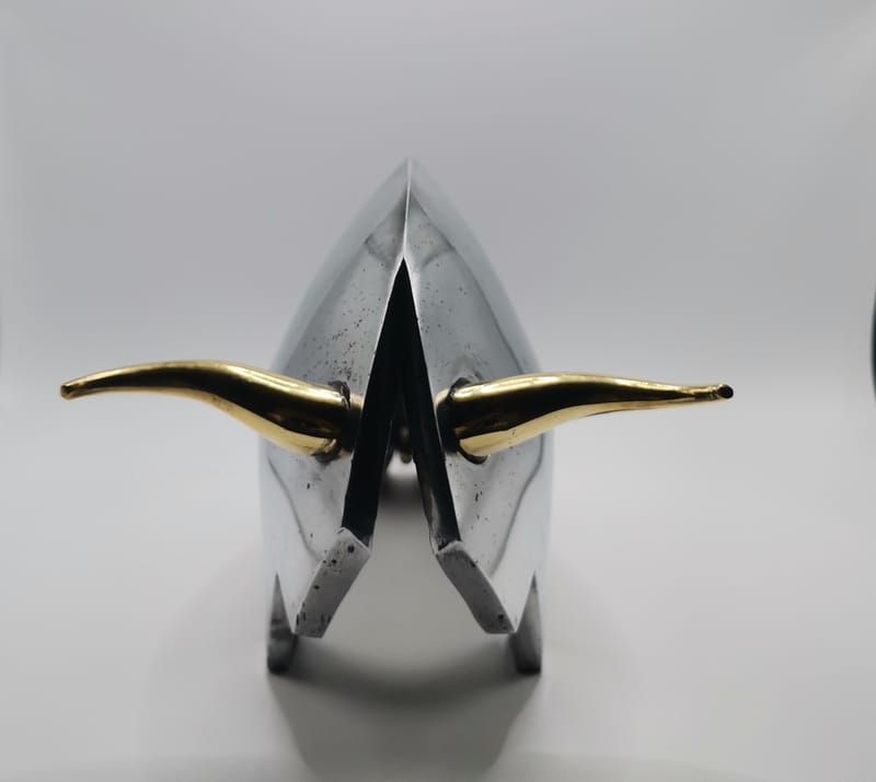 TAUREAU ALU POLI  corne bronze