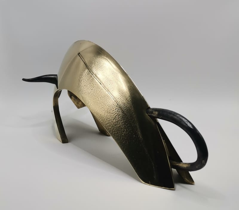 TAUREAU BRONZE POLI 30CM env