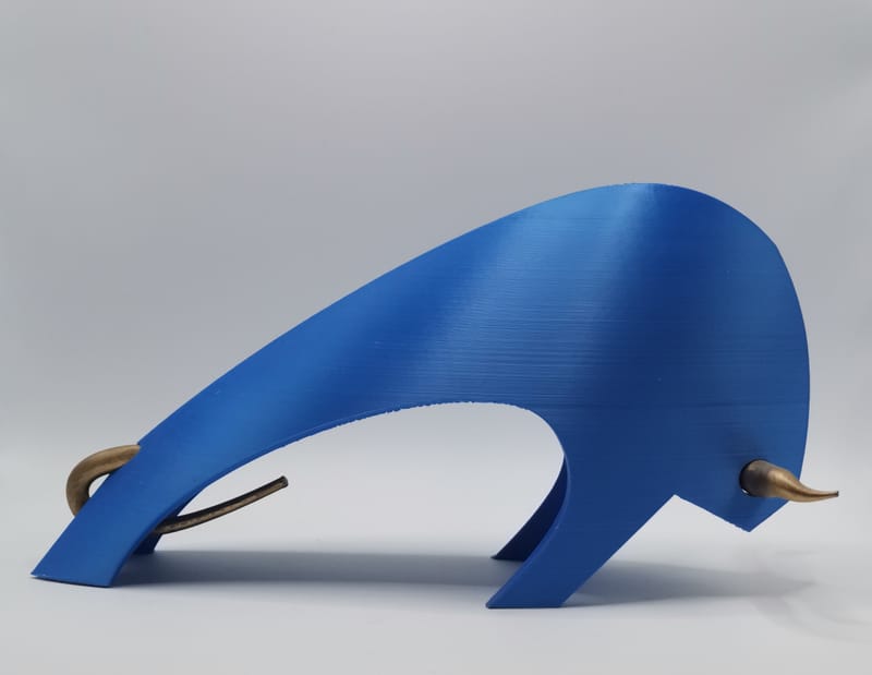 première étude taureau avec tirage Pla bleu