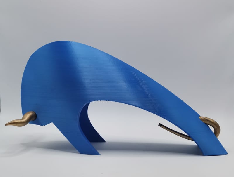 première étude taureau avec tirage Pla bleu