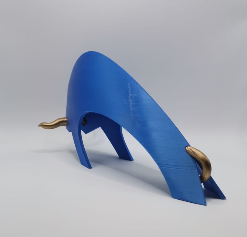 première étude taureau avec tirage Pla bleu