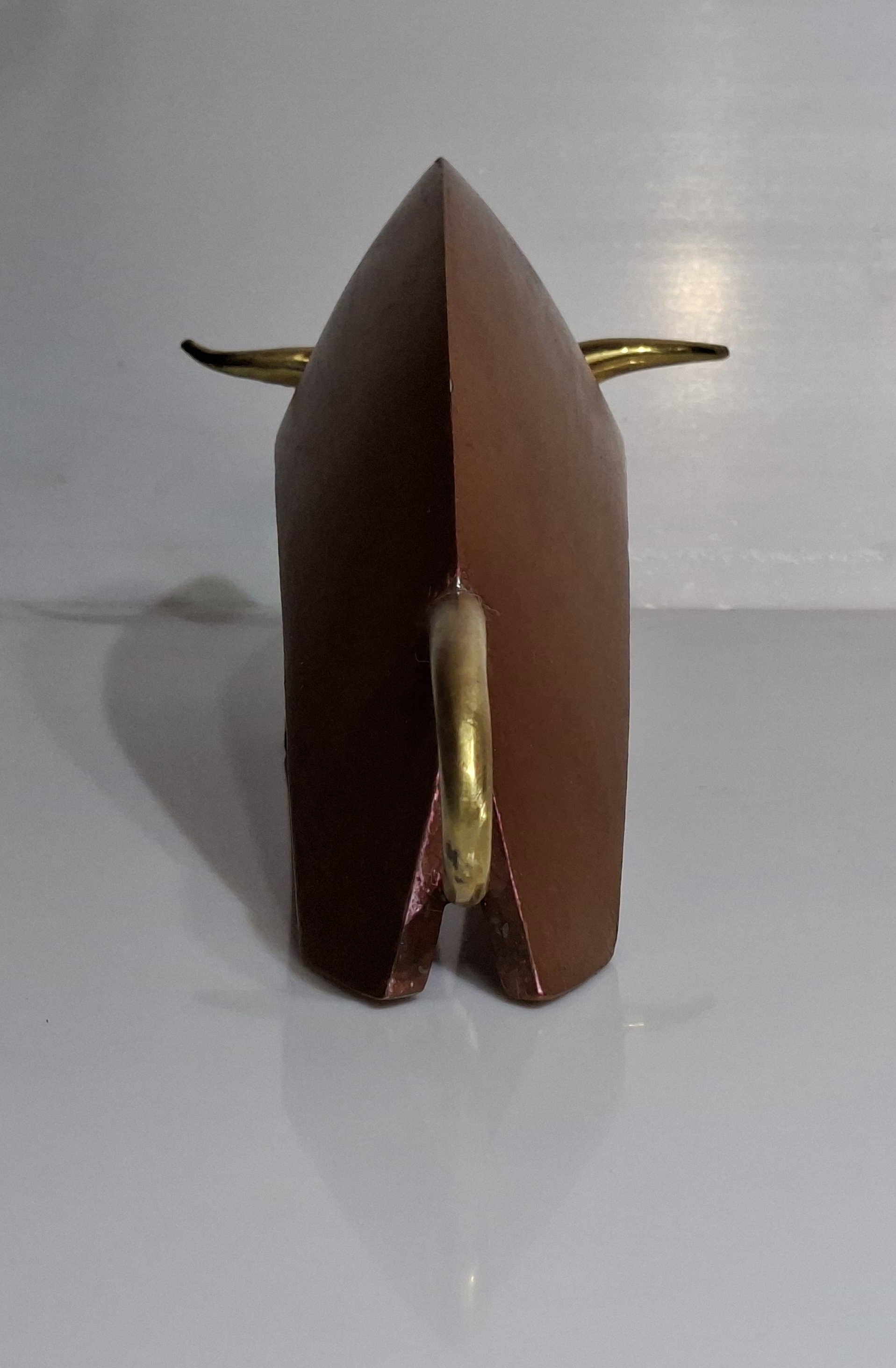 TAUREAU ALUMINIUM VERNIS MULTICOULEURS  CORNE BRONZE 