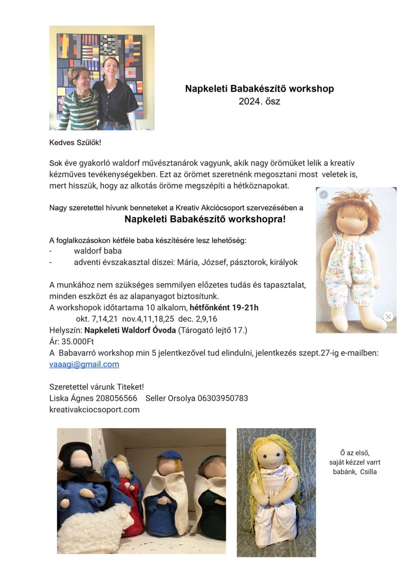 Napkeleti Babakészítő workshop