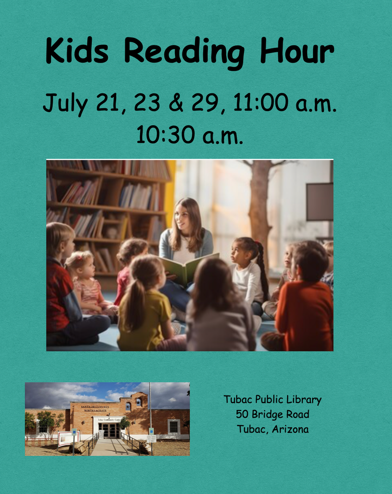 Kids Reading Hour, July 21, 23 & 29