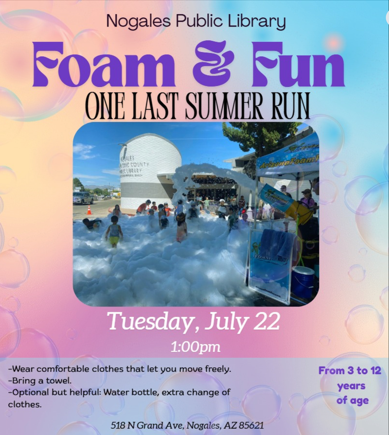 Foam & Fun: One Last Summer Run, ages 3 to 12 yrs old