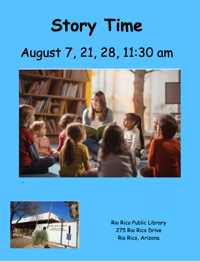 Story Time, August 7, 21, 28