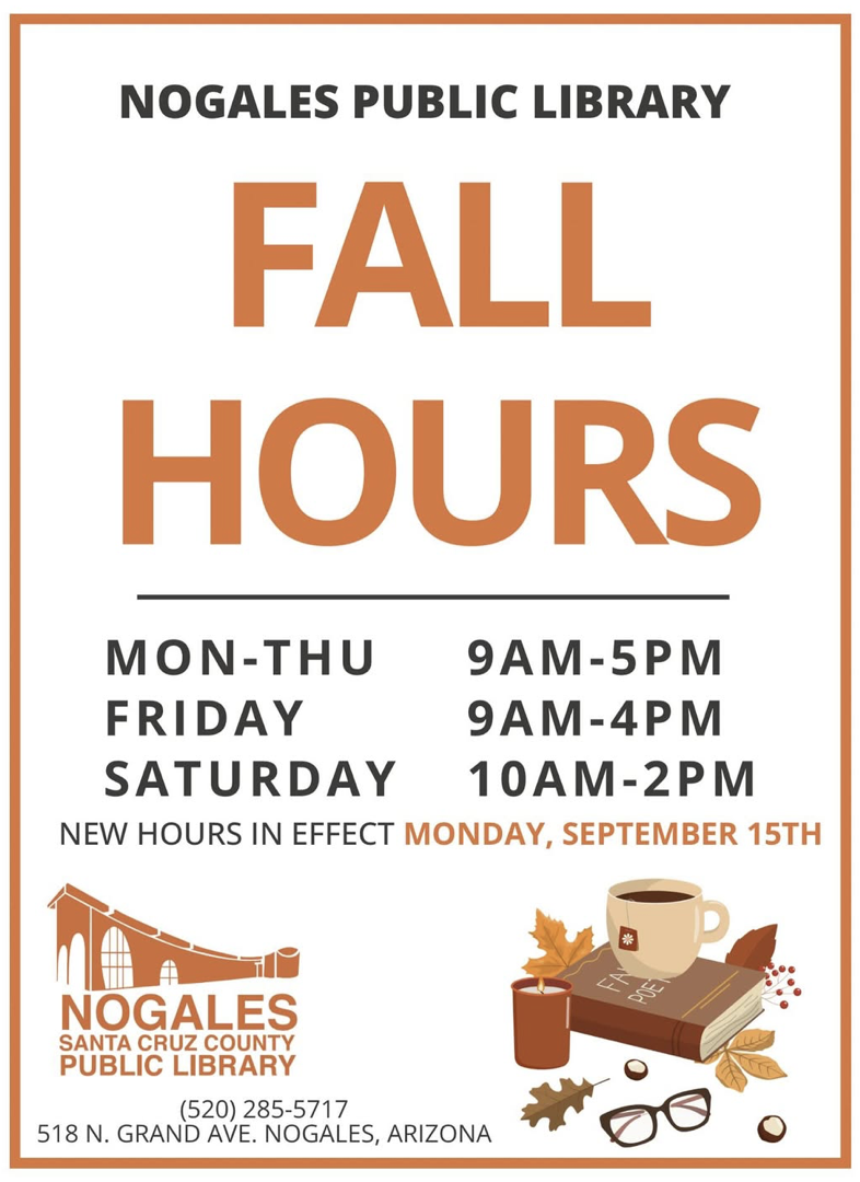 Nogales Public Library Hours of Operation