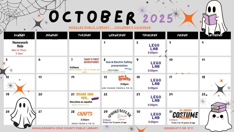 October Children's Calendar of Events