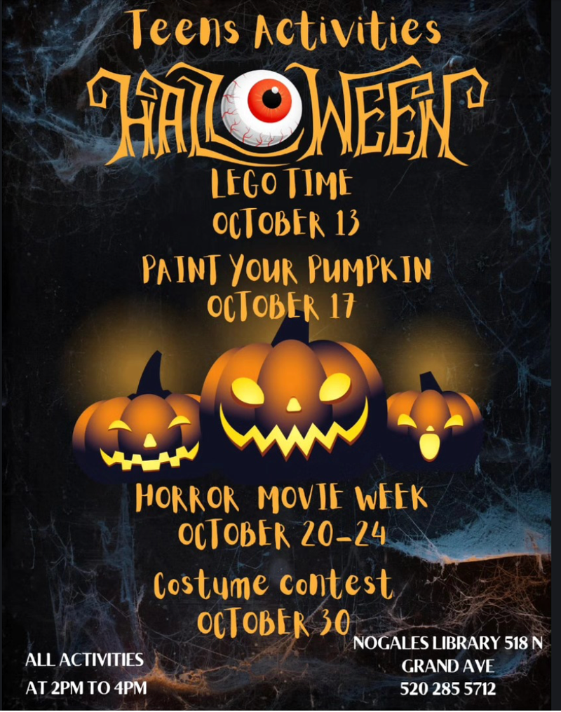 October Teen Calendar of Events