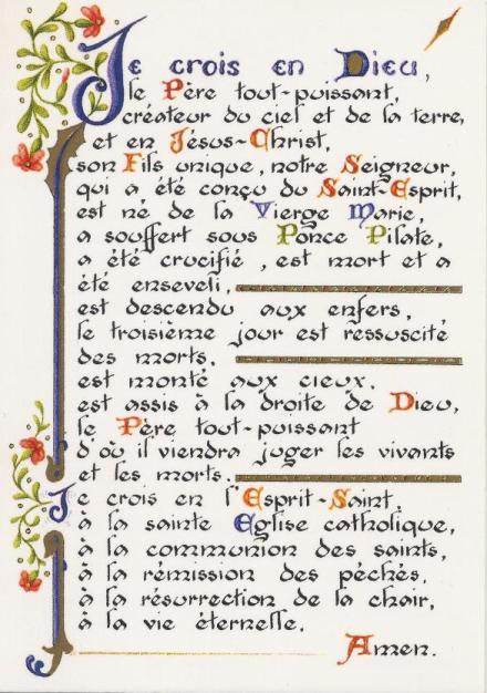 Catéchèse sur le Credo pour des catéchumènes.