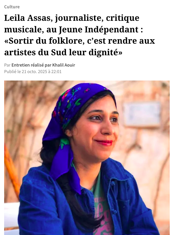 Entretien réalisé par Khalil Aouir