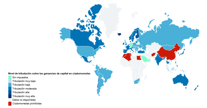 España, entre los países que más grava las plusvalías con criptoactivos