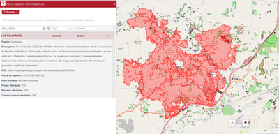 Registradores actúa ante el incendio de Los Gallardos