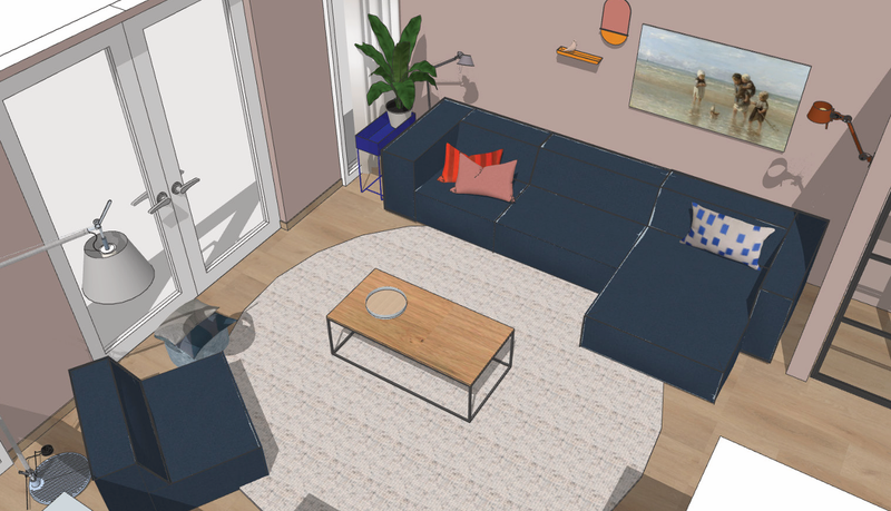 Interieurontwerp woonkamer Wageningen