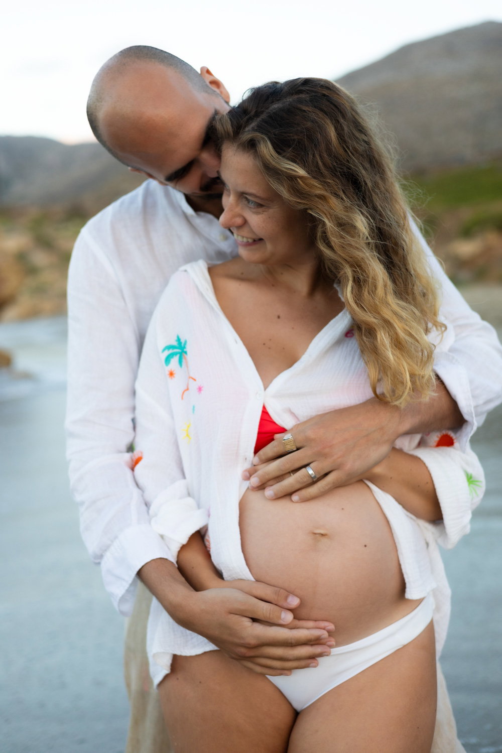 Фотосесія вагітних на пляжі в Ретимно, Крит – Портрети вагітних