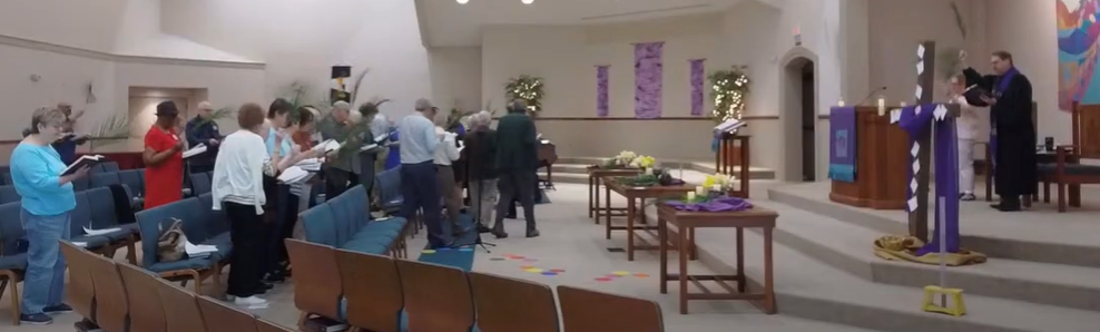 Palm Sunday Procession 2025 - The procession and signing during worship on Palm Sunday.