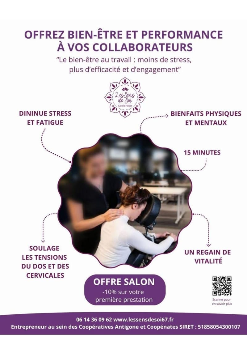 AMMA ASSIS sur chaise ergonomique en entreprise