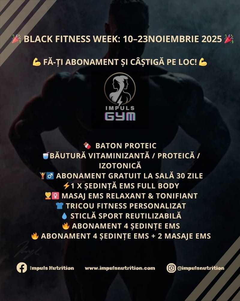 🎉 BLACK FITNESS WEEK – 10–23 NOIEMBRIE 2025 🎉