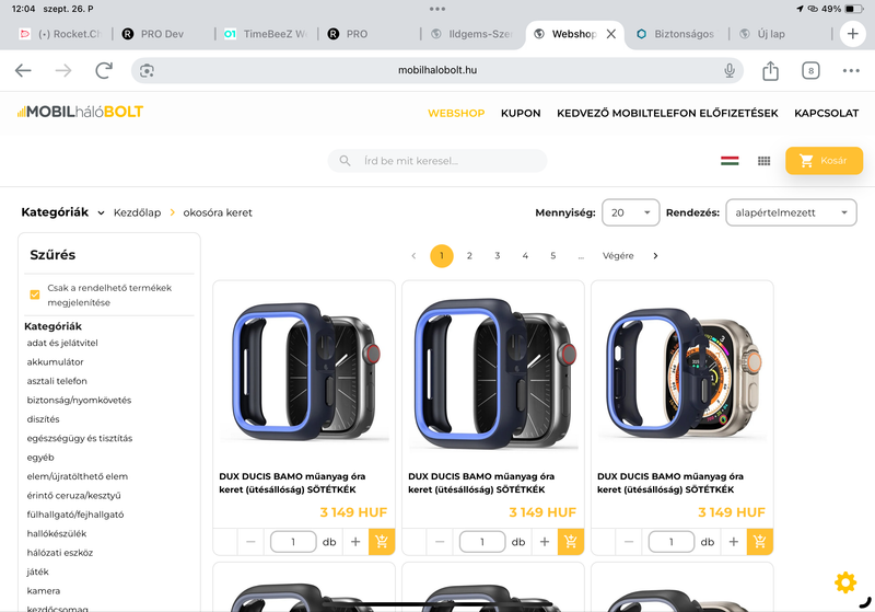 Mobil kiegészítők WebShop