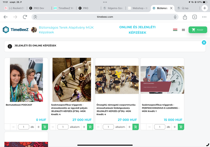 Biztonságos terek - Képzési WebShop
