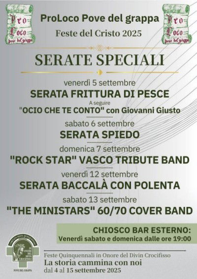 SERATE SPECIALI FESTE DEL CRISTO