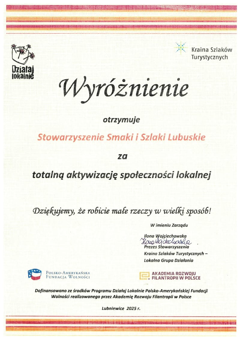 Współpraca popłaca - wioska aktywnych serc na świeżym powietrzu - Działaj Lokalnie 2024 - Otrzymaliśmy Wyróżnienie !!!