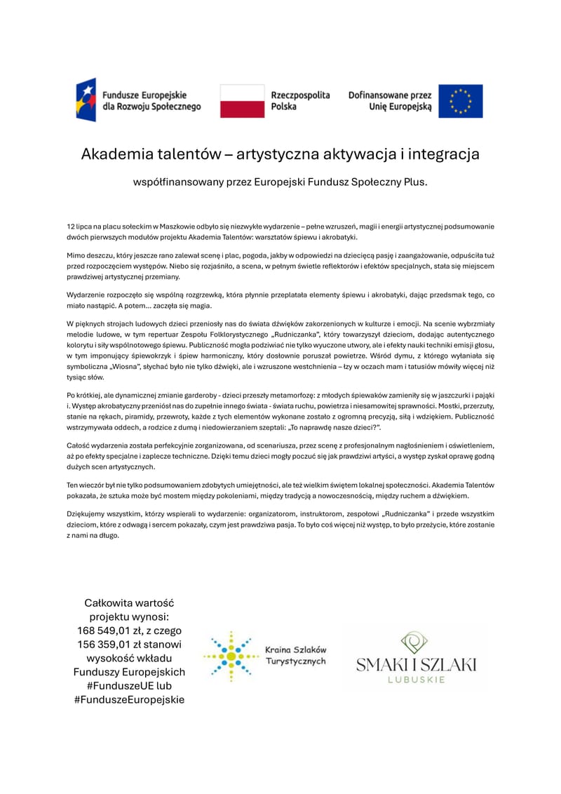 Akademia talentów – artystyczna aktywacja i integracja