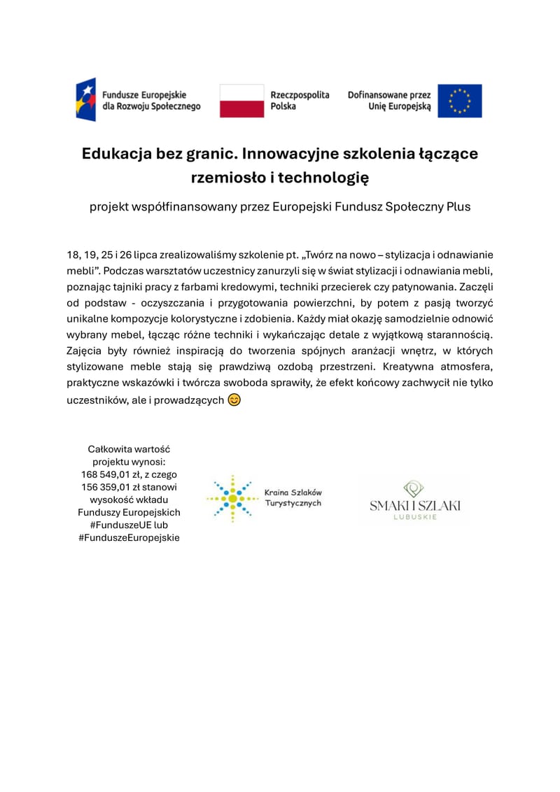 Edukacja bez granic - Innowacyjne szkolenia łączące rzemiosło i technologię