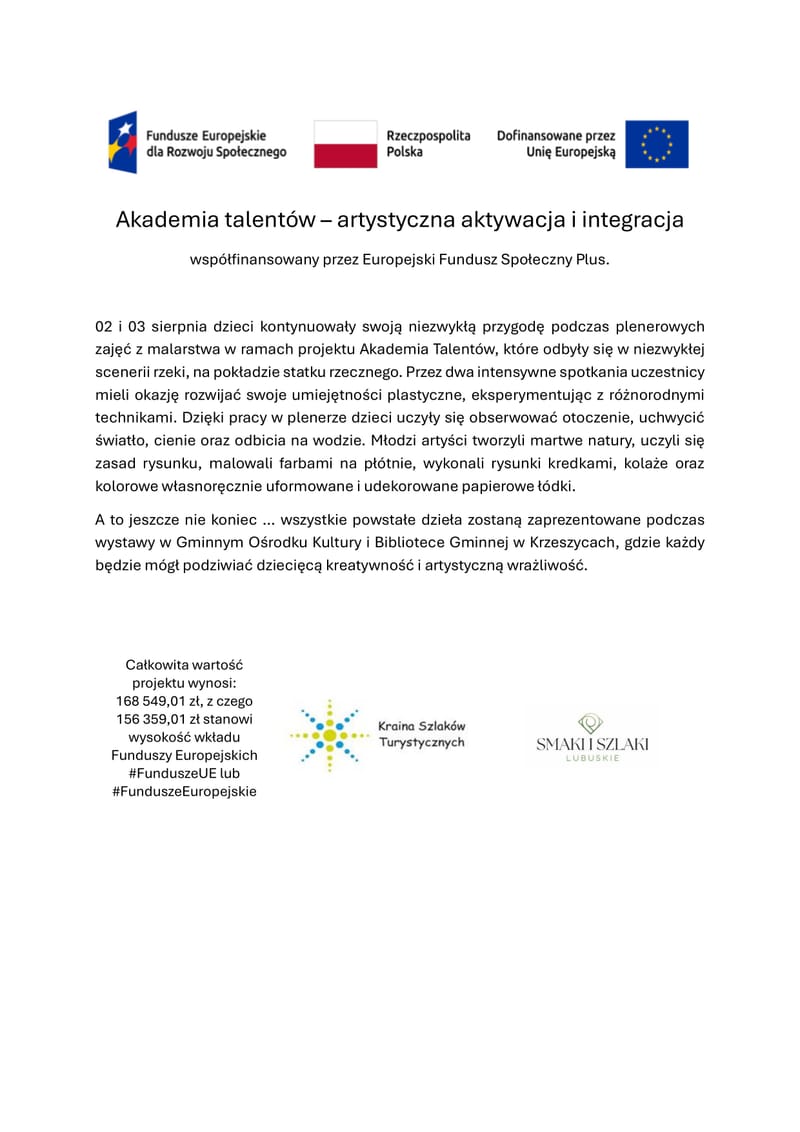 Akademia talentów – artystyczna aktywacja i integracja