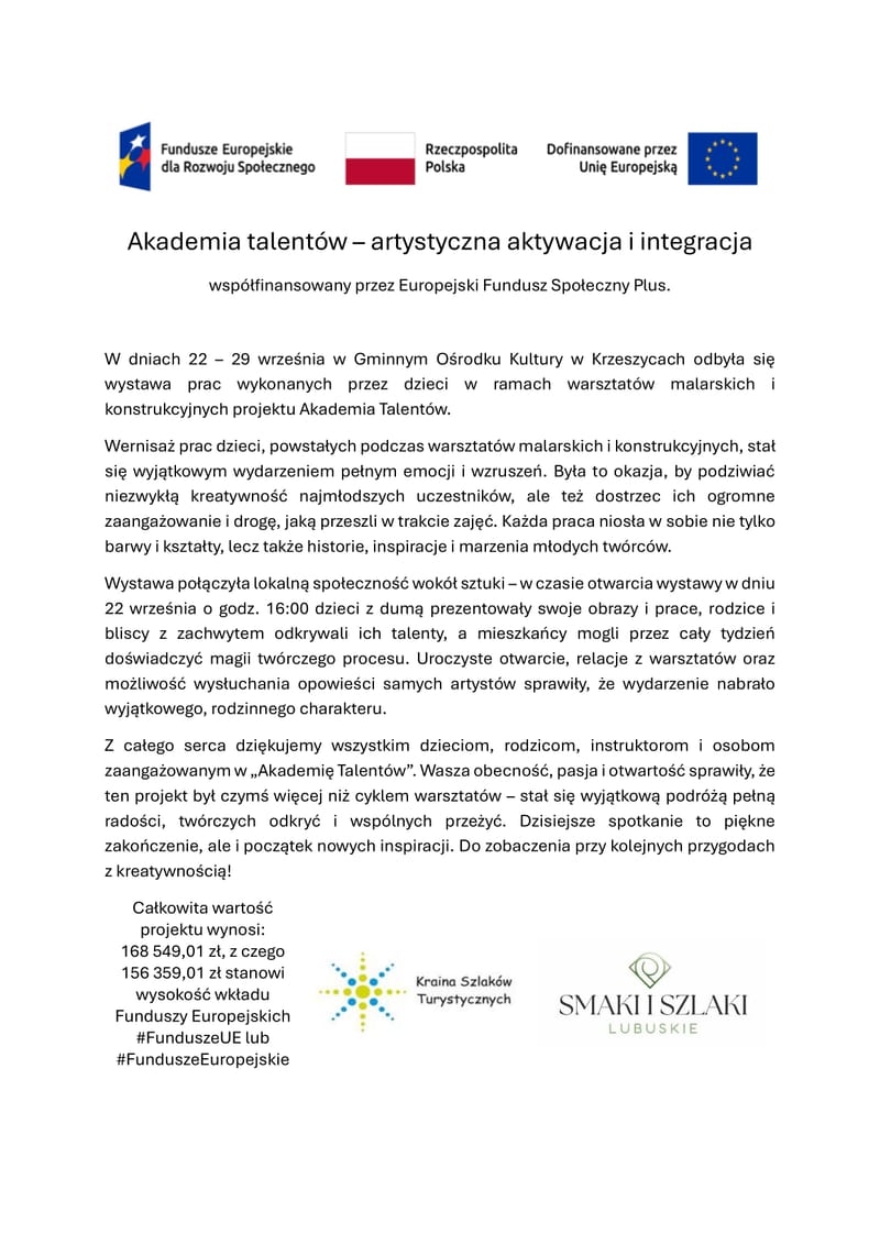 Akademia talentów – artystyczna aktywacja i integracja
